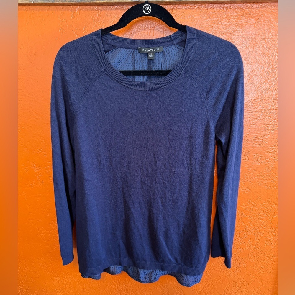 Gorgeous navy 41 Hawthorne STITCH FIX sweater / blouse /top! XL